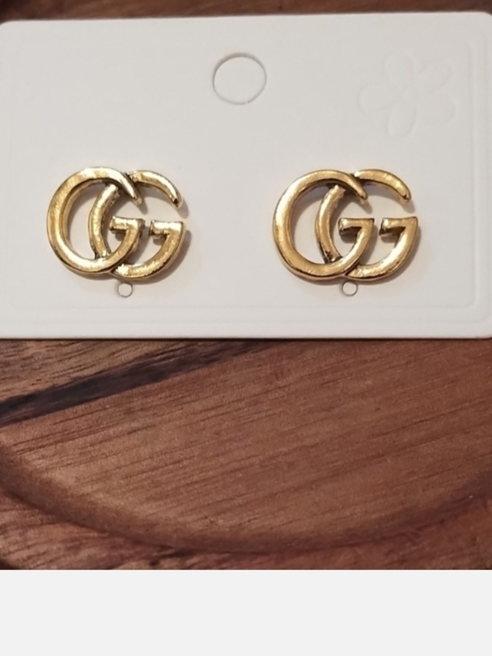 Double G Gold Tone Stud Earrings